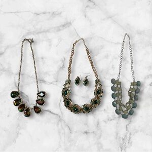 Jewelry Bundle Vibrant Colors Statement Necklace Earrings Set of 4